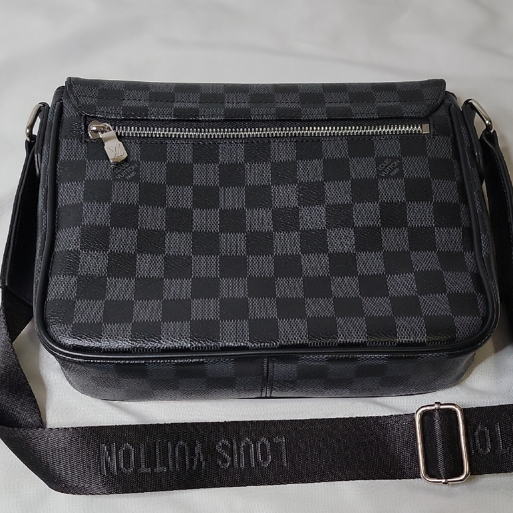 Louis Vuitton Black Checkered Messenger Bag - Picture 4 of 5